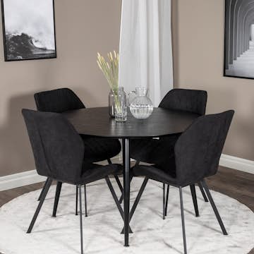 Matgrupp Venture Home Dipp Ø115 cm med 4 Gemma Stolar