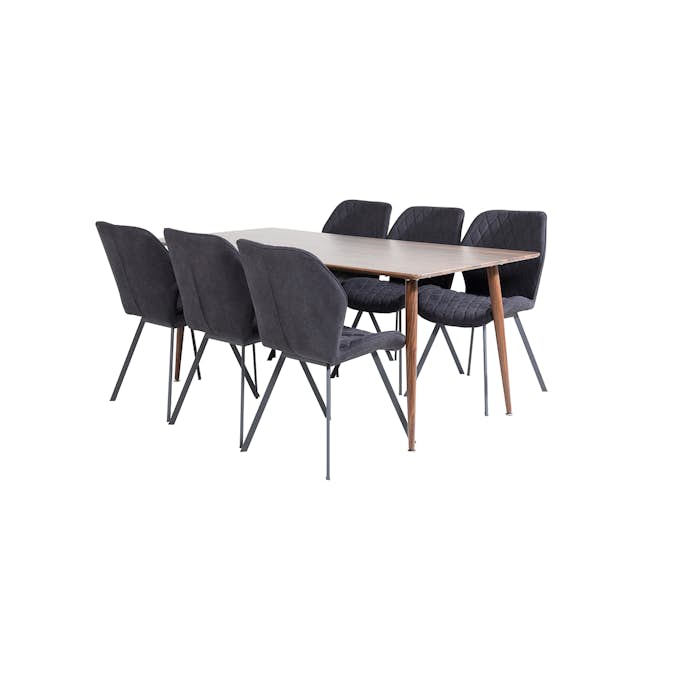 Matgrupp Venture Home Pobbie med 6 Geneva Stolar Polyestertyg