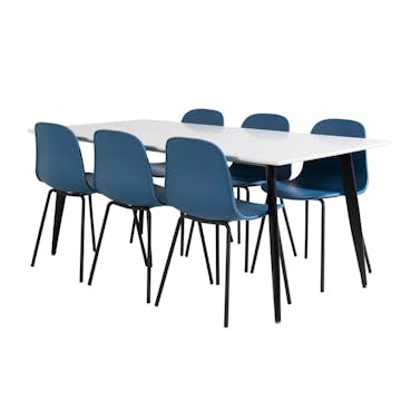 Matgrupp Venture Home Pobbie med 6 Ardi Stolar