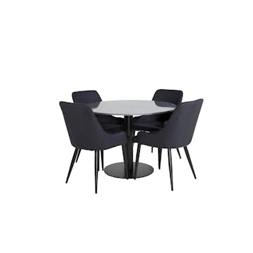 Matgrupp Venture Home Estelle med 4 Plake Fåtöljer PolyEstelletyg