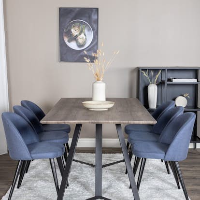 Matgrupp Venture Home Madde med 6 Valentina Stolar Polyestertyg
