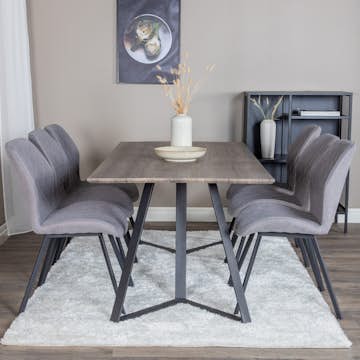 Matgrupp Venture Home Madde med 6 Geneva Stolar