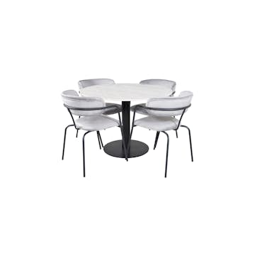 Matgrupp Venture Home Estelle med 4 Aris Stolar Sammet