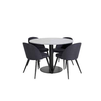 Matgrupp Venture Home Estelle med 4 Valentina Stolar PolyEstelletyg