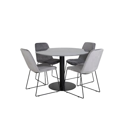 Matgrupp Venture Home Estelle med 4 Muscot Stolar Sammet