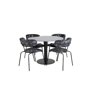 Matgrupp Venture Home Estelle med 4 Aris Stolar PolyEstelletyg