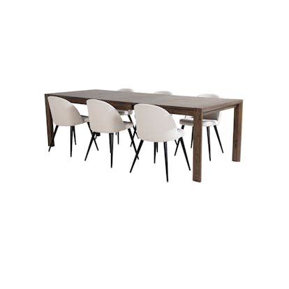 Matgrupp Venture Home Slider med 6 Velvet Stolar