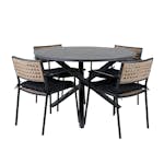 Matgrupp Venture Home Ande med 4 Pug Matstolar