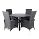 Matgrupp Venture Home Ande med 4 Pava Matstolar Svart/Grå