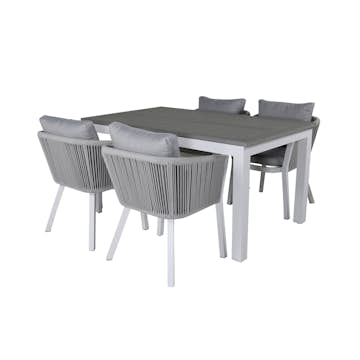 Matgrupp Venture Home Aleyna med 4 Virya Matstolar