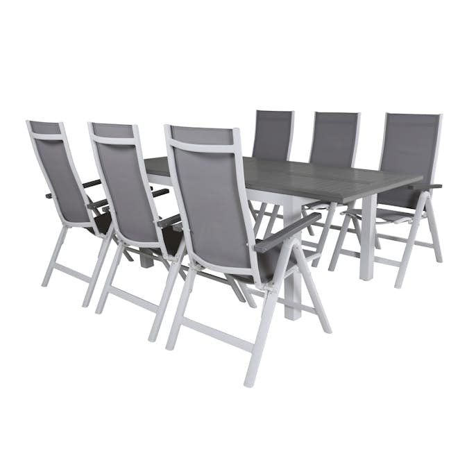 Matgrupp Venture Home Aleyna 152 Vit med 6 Aleyna Positionsstolar