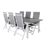 Matgrupp Venture Home Lova 224 Vit med 6 Aleyna Positionsstolar