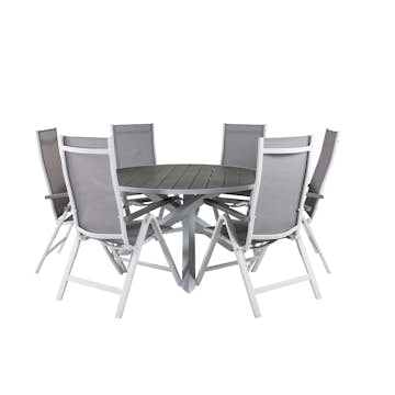 Matgrupp Utomhus Venture Home Pincy Rund med 6 Aleyna PositionsTrädgårdsstolar