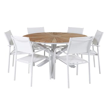 Matgrupp Venture Home Mendi Rund med 6 Sami Stolar