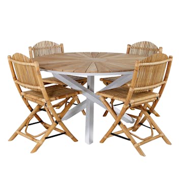 Matgrupp Venture Home Mendi Rund med 4 Cane Stolar