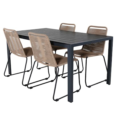 Matgrupp Venture Design Bundy med 4 Levi stolar