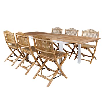 Matgrupp Utomhus Venture Home Pave med 6 Cane Trädgårdsstolar