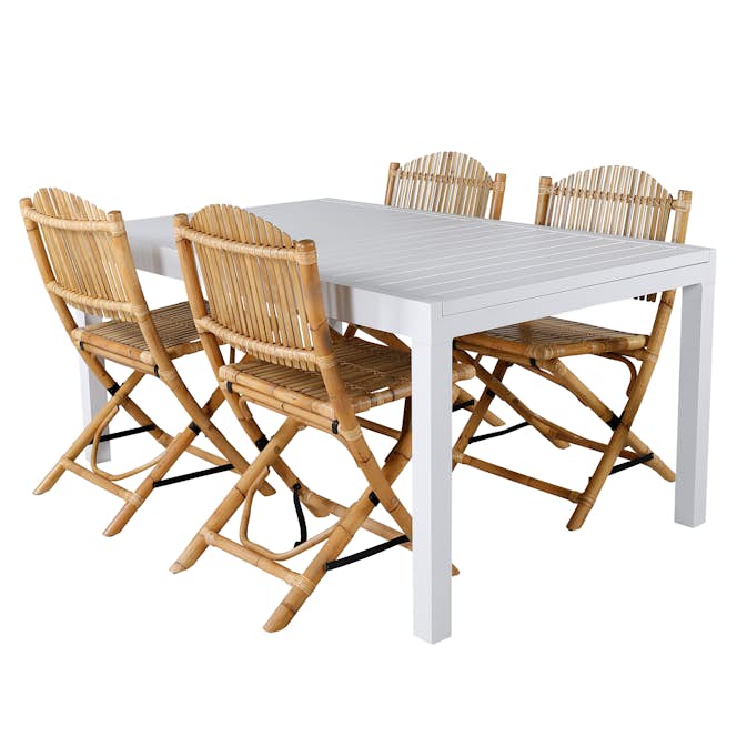 Matgrupp Utomhus Venture Home Marbella med 4 Cane Trädgårdsstolar