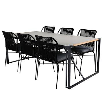 Matgrupp Utomhus Venture Home Texas med 6 Julle Trädgårdsstolar