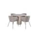 Matgrupp Venture Home Bianca Rund med 4 Bergen Stolar Polyester