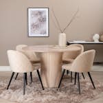 Matgrupp Venture Home Bianca Rund med 4 Valentina Stitches Stolar Sammet