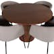 Matbord Venture Home Bianca och 4 Bergen Matstol Venture Homear i Polyester