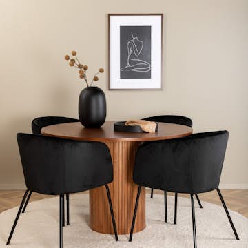 Matgrupp Venture Home med Bianca Matbord och 4 Bergen Matstolar