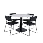 Matgrupp Venture Home med Ester Matbord och 4 Kungshamn Matstolar i Konstläder