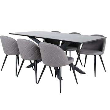 Matgrupp Venture Home med Piata Matbord och 6 Valentina Stitcthes Matstolar