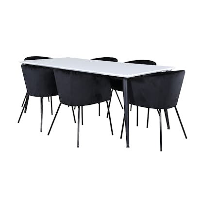 Matgrupp Venture Home Jolie med 6 Bergen Stolar Sammet