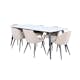 Matgrupp Venture Home Jolie med 6 Valentina Stitcthes Stolar Polyesterlinen