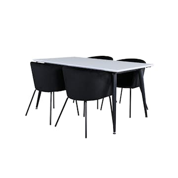 Matgrupp Venture Home Jolie med 4 Bergen Stolar Sammet
