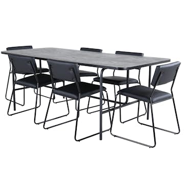 Matgrupp Venture Home Chicago matbord och Kungshamn matstol Svart