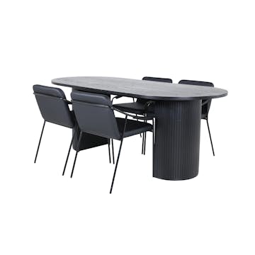 Matgrupp Venture Home med Ovalt Bianca Matbord och 4 Tjärö Matstolar