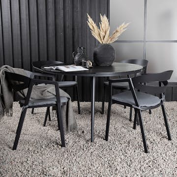 Matgrupp Venture Home Break Ø120 med 4 Slit Stapelstolar