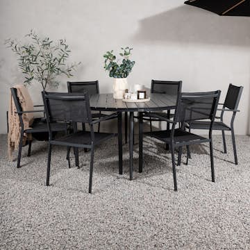 Matgrupp Venture Home Break Ø150 med 6 Copacabana Stapelstolar