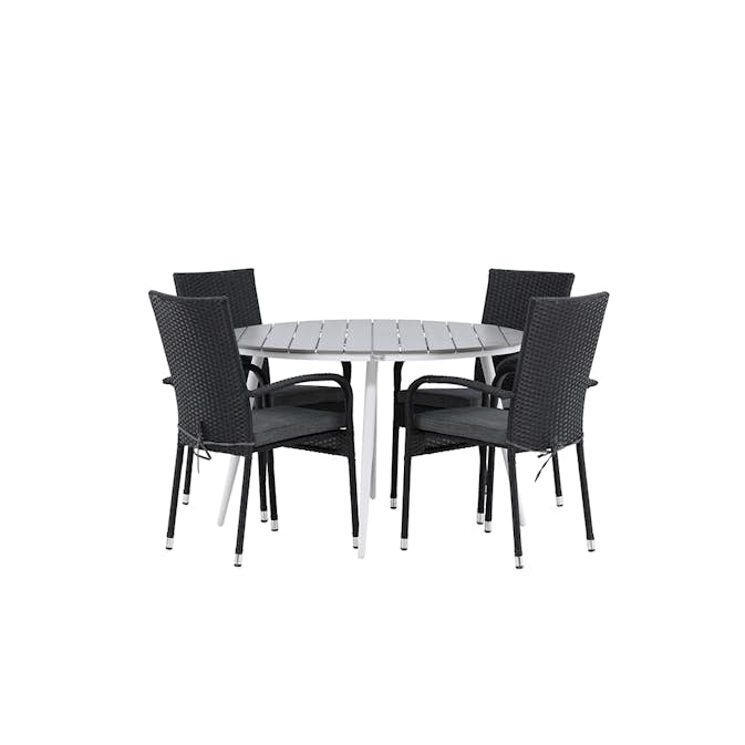 Matgrupp Venture Home Break Ø120 cm med 4 Anna Stolar