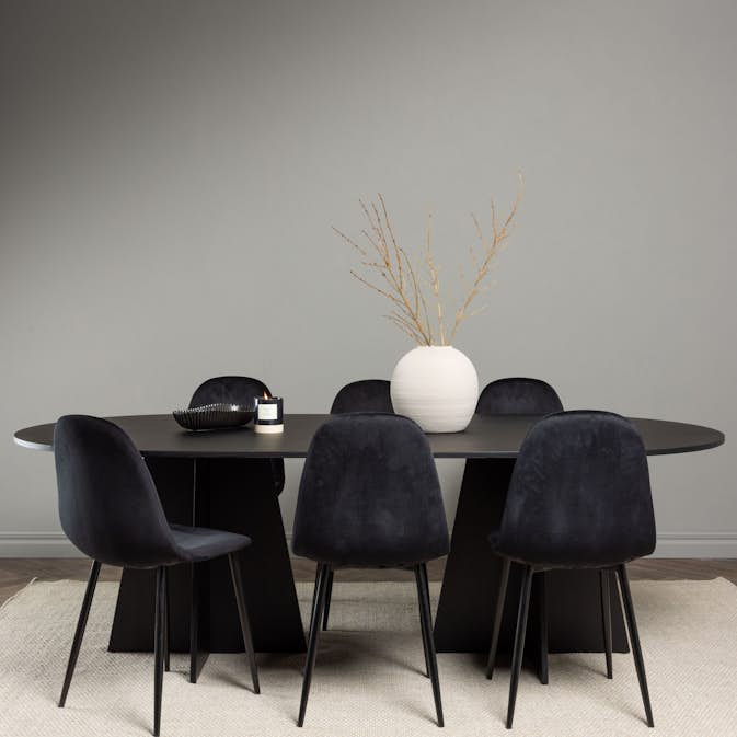Matgrupp Venture Home Bootcut Oval med 6 Polar Sammet Stolar