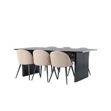 Matgrupp Venture Home Vail med 6 Velvet Stolar