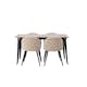 Matgrupp Venture Home Tempe Matbord 140 cm & 4 Velvet Stolar i Sammet