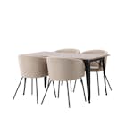 Matgrupp Venture Home Tempe 140 cm med 4 Berit Stolar