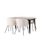 Matgrupp Venture Home Tempe 140 cm med 4 Berit Stolar Sammet