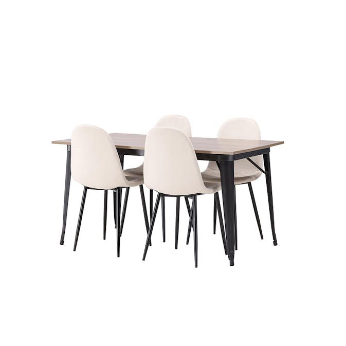 Matgrupp Venture Home Tempe 140 cm med 4 Polar Stolar Sammet