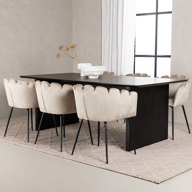 Matgrupp Venture Home Vail med 6 Limhamn Stolar