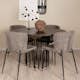 Matgrupp Venture Home Stone Rund med 4 Modesto Stolar