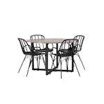 Matgrupp Venture Home Durango Ø 120 cm med 4 Dyrön Stolar
