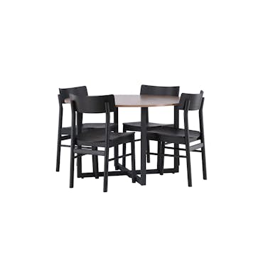 Matgrupp Venture Home Durango Ø120 cm med 4st Montros Matstolar