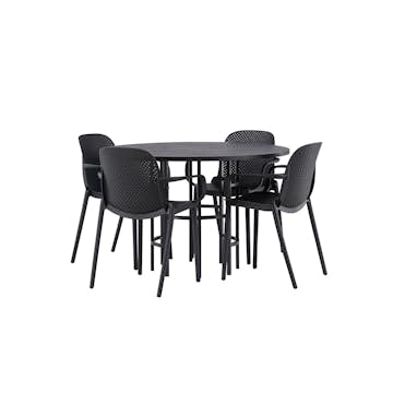 Matgrupp Venture Home Copenhagen Ø 115 cm med 4 Baltimore Stolar