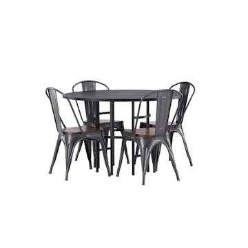 Matgrupp Venture Home Copenhagen Ø 115 cm med 4 Tempe Stolar