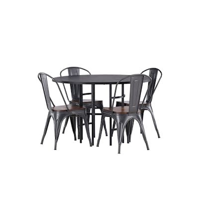 Matgrupp Venture Home Copenhagen Ø 115 cm med 4 Tempe Stolar